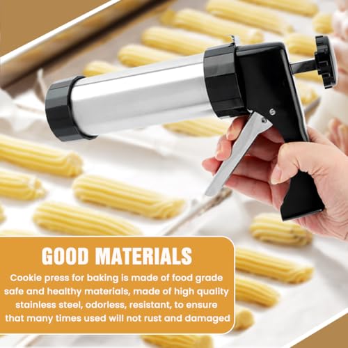 Cookie Press Kit, Manual Spritz Cookie Maker Set with 13 Discs and 8 Tips