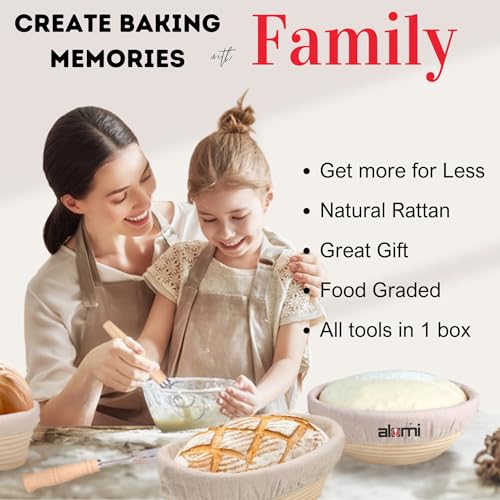 Sourdough Starter Kit with Bread Proofing Baskets, Jars, Baking Essentials