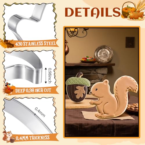 Teenyyou 2 Pcs Extra Large 8" Fall Cookie Cutters, Squirrel & Acorn - style: Squirrel and Acorn