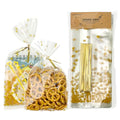 EKAPACKAGING 50 Pcs 4 X 9.5 Inches Star Print Goodie Bags Cellophane Gift Bags For Party Favors With Ties - color: Star