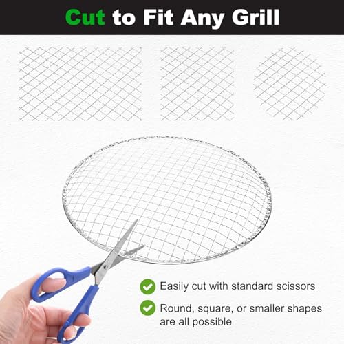 M METERXITY 5 Pack Disposable Grill Toppers, Round 12.99 Inch Galvanized Grill Grates, Disposable Roasting Racks Replacement for Outdoor, BBQ, Camping, Picnics - size: 12.99''