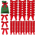 Willbond 100 Pcs Twist Tie Bows Satin Ribbon Mini,5/8 Inch,Red - color: Red
