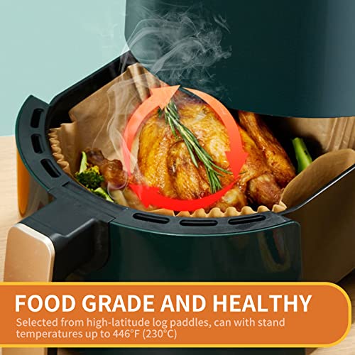 Air Fryer Disposable Paper Liner, 100PCS 9" Natural Parchment Paper for Air Fryer Oil-proof Water-proof, Food Grade Parchment for AirFryer, Steamer, Microwave Etc - size: 9" Square