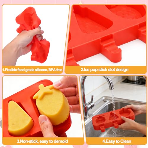 Juome Cake Pop Mold Kit, Fruit Shape Cakesicle Molds Silicone - color: Fruit