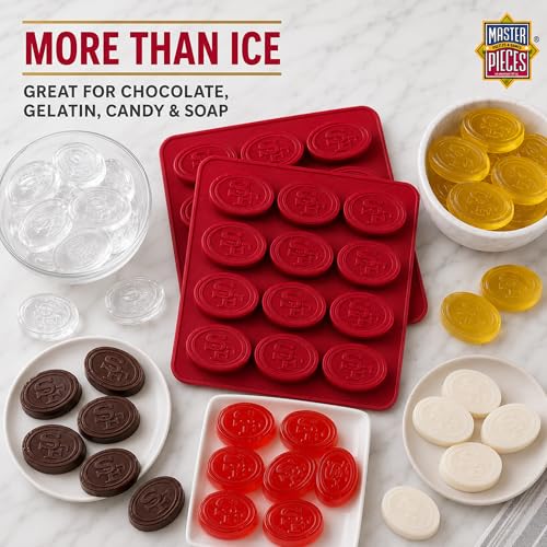 MasterPieces Game Day Set - FanPans NFL San Francisco 49ers - Silicone Ice Cube Trays Two Pack - Dishwasher Safe - style: San Francisco 49ers