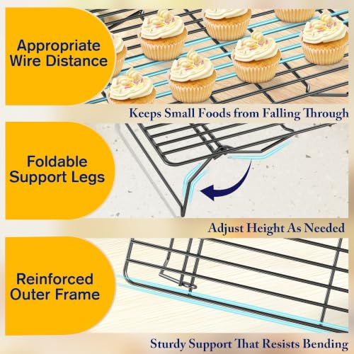 3 Tier Stackable Cooling Rack for Batch Cooling, 15.8"x 10"-Black - color: Black, size: 10''x15.8''-3Tier