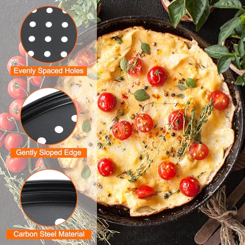 uxcell 2Pcs Pizza Pan with Holes, 9.4" Non-Stick Pizza Tray for Oven Perforated Pizza Baking Pans Pizza Bakeware for Home Restaurant Kitchen Baking, Black - size: 9.4"
