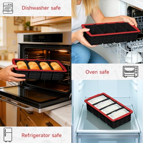 1 Cup Silicone Freezer Molds, Silicone Freezer Trays with Lid, 3-Pack - color: 1-cup,red