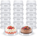 20 Pack 7 Inch Disposable Cake Containers with Lids, Clear Plastic Cake Carrier with White Base, PET Cake Boxes for Transport, Storing, Displaying Cakes, Bakery, Party, Dessert Gifts
