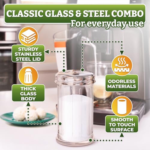 12 Oz Glass Sugar Dispenser with Pour Spout, Sugar Container for Coffee Bar - size: 1 Pcs 12 Oz
