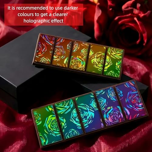 Holographic Chocolate Mold Silicone,Rectangle,Rose - color: Rose, style: Rectangle
