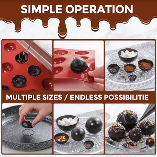 Semi Sphere Silicone Molds, Sphere Chocolate Mold 15-Cavity Small Half Sphere Round Silicone Molds for Making Jelly, Cake, Chocolates Bombs 2 Pack - color: 1.6" Small: 2 PCS, size: Semi Sphere