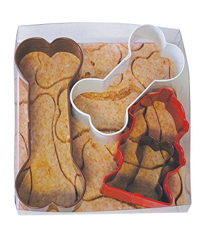 R&M International Dog Bone Cookie Cutters, Assorted Bones and Fire Hydrant, 4-Piece Set - style: Dog Bone Theme