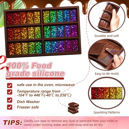 Christmas Candy Molds Holographic Chocolate Mold Silicone, Dot - color: Dot, style: Rectangle