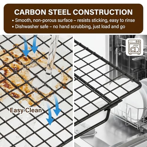 3 Pack Stackable Cooling Racks for Baking, 13.5 x 10 Inch Stainless Steel Wire Racks with Folding Legs, Oven Safe Baking Racks for Cookies, Cakes and Meat, Includes 50 Parchment Paper Sheets