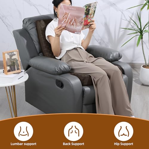 BALAPET Recliner Cushions for Long Sitting, Egg Crate Foam Recliner Cushion for Elderly Reduces Muscle Fatigue and Provides Air Flow, Extra Large Non-Slip Seat Cushion with Back Support(20*18*4in) - color: Coffee, size: 20×18×4in