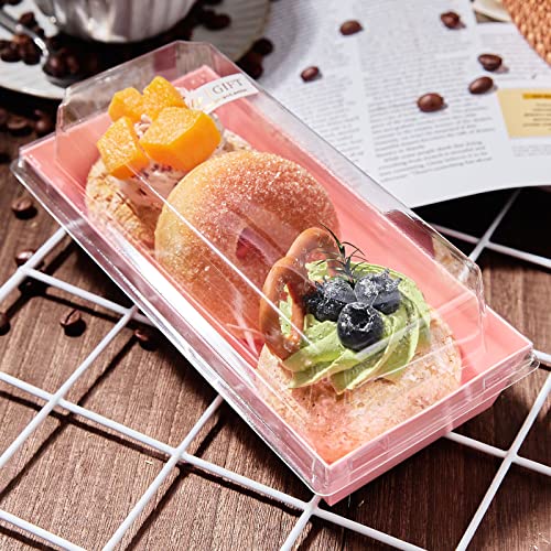 Ocmoiy Charcuterie Boxes with Clear Lids, 7.5x3.3 Inches, 50 Pack, Pink - color: Pink