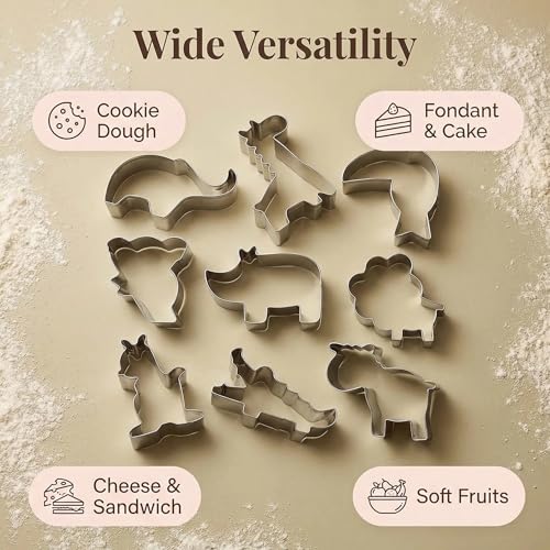 HENGYID Animal Cookie Cutters Set - 9 Pcs Stainless Steel Animal Cookie Cutters for DIY Baking, Cake Decorating, Holiday Celebrations, and Kids' Birthday Parties - Fun Variety Pack (Animal) - color: Animal