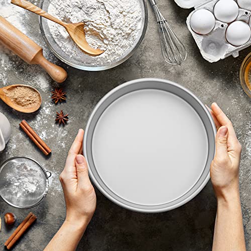 LAST CONFECTION 7 x 3 Inch Round Cake Pans, Set of 2 Anodized Aluminum Cake Pans Baking Tins - size: 2 Pack - 7" x 3" Deep