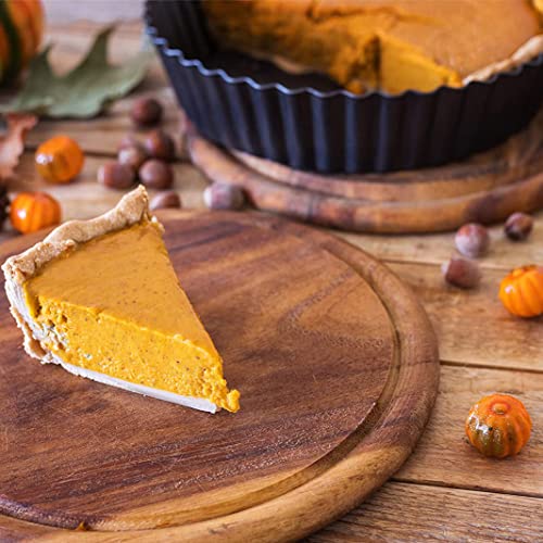 2 Pack 10 Inch Nonstick Tart Pan, Quiche Pan, Carbon Steel Deep-dish Pie Pan with Removable Loose Bottom Quiche Baking Dish - size: 10" x 2.2"