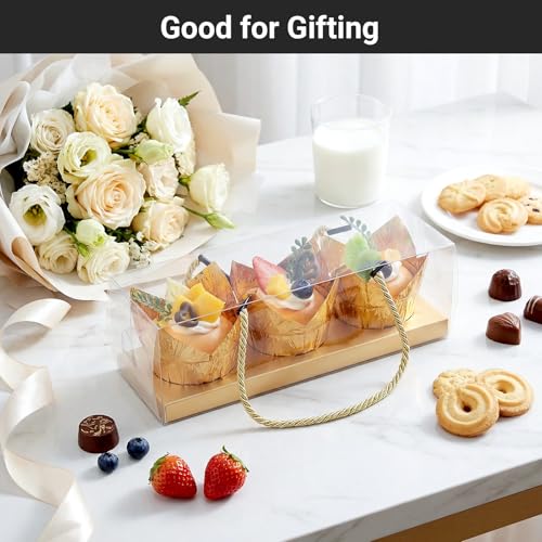 EUSOAR Disposable Baking Cups, 3.5 Ounce 100pcs Gold Tulip Aluminum Foil Cups, Aluminum Cupcake Pan Ramekin Tins - color: Gold, size: 3.5oz, 100pcs