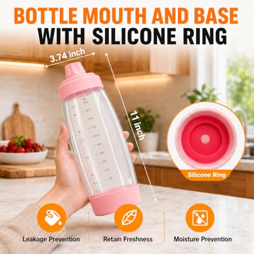 2 Pack Pancake Batter Dispenser Bottle Kit(2 Pack-Pink) - color: 2 Pack-Pink