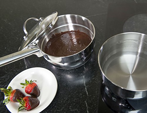 RSVP International TDB-2IN Induction Double Boiler, 2 Quart, Multi Color - size: 2 Quart Capacity