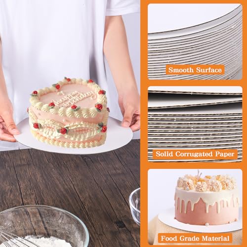 40 Pcs Cake Boards,White Cake Boards 12Inch Round,Food Grade Cardboard Cake Rounds,Disposable Cake Plates,12Inch Cake Board,Waterproof and Oil proof Cake Base Cake Tray Cake Pizza Circles - size: 12inch/40pcs
