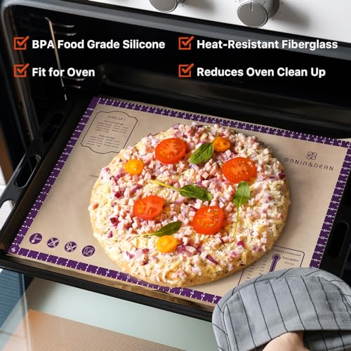 DANIA & DEAN 28"x20" Extra Thick Silicone Baking Mat for Pastry and Bread - color: Purple, size: 28"L x 20"W