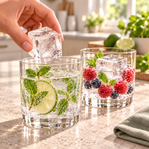 HIC Kitchen Big Block Silicone Ice Cube Tray, European-Grade, Non-Stick, Makes 8 Large Ice Cubes - size: 8 Large Ice Cubes