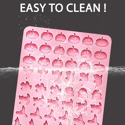 Halloween Silicone Candy Chocolate Mold with 15 Spooky Shapes - color: Pink-QY309