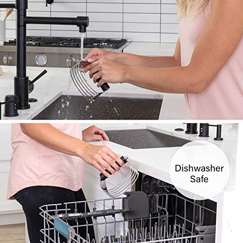 Spring Chef Large Dough Blender For Baking - Durable Pastry Blender - Black - color: Black, size: 4" Large