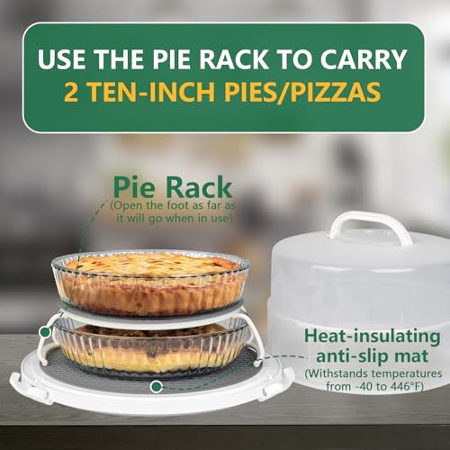 12 Inch Cake carrier Container with Lid and Handles Includes Insulated Bag for Safe Transportation of Buttercream Doesn't Melt Easy for Cakes, Pies and Cupcakes (Green) - color: Green