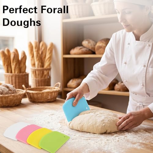 10 Pcs Dough Scraper, Bench Scraper for Bread Dough, Flexible Bowl Scrapers