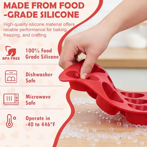 HKNMTT 2Pcs Silicone Heart Molds for Chocolate Muffin 12-Cavity Nonstick - style: 2.2" Heart 2PCS