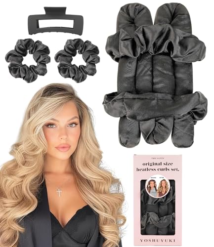 Original Satin Heatless Curls Overnight Curling Rod Set - color: ORIGINAL Onyx