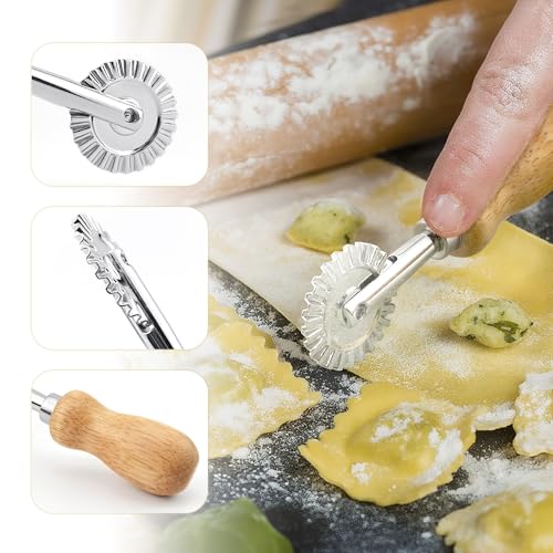 BlingKingdom 1.5" Fluted Pastry Wheel Cutter, Pasta Cutter for Baking