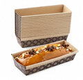 Pastry Chef's Boutique Disposable Rectangular Paper Loaf Pan Molds, All Natural Made, Recyclable, Microwave and Oven Safe, Display Medium Cake Mold - 7.75''x2.5''x2-25pcs - size: Medium (7.75''x2.5''x2'')