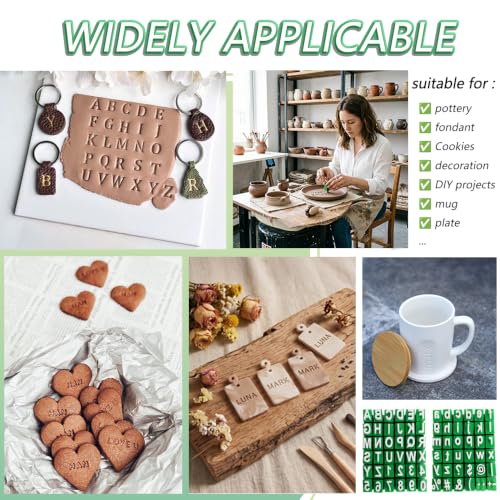 74Pcs Clay Letter Stamps Set, Reusable Polymer Clay Impression Molds