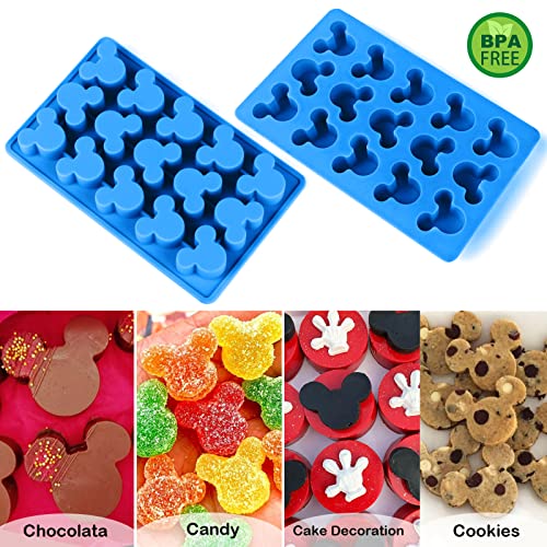 3 Pcs Mouse Gummy Candy Molds Silicone - 15 Cavity Non-Stick Chocolate Molds Food Grade Silicone for Candy, Jelly, Chocolate, Ice Cube, Soap, Wax Melt, BPA Free and Dishwasher Safe