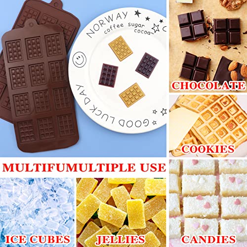 2 Pieces Silicone Break Apart Chocolate Moulds,Silicone Square Mold,Non-Stick Candy Chocolate Bar Mold,Reusable Candy Protein Silicone Chocolate Mold - color: 2 Pieces