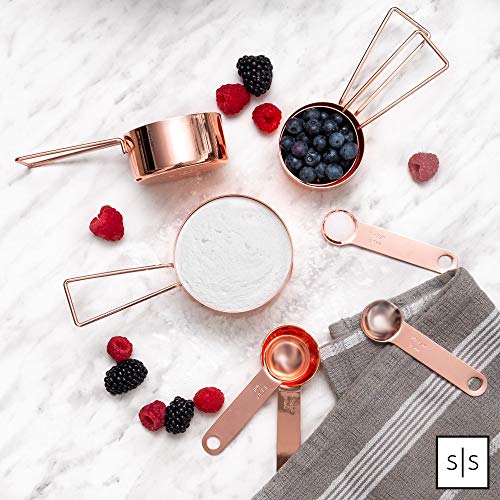 Styled Settings Copper Measuring Cups and Spoons Set, 8-Piece - color: Copper