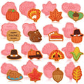 Hoolerry 16 Pcs Thanksgiving Cookie Cutter with Plunger Stamp Set Fall 3D Biscuit Cutter Pastry Fondant Embossing Maple Leaf Turkey Pumpkin Mold for Baking Supplies