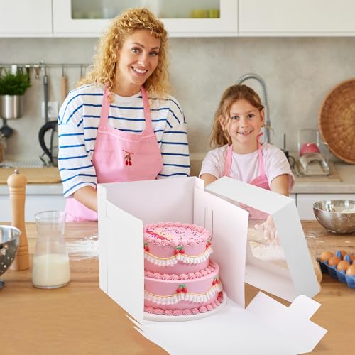 12Pcs Cake Boxes, 12x12x12 Inches Tall Cake Boxes with Window, White - color: White, size: 12x12x12inch