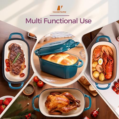 4.6-Quart Oval Dutch Oven for Bread Baking - color: Teal