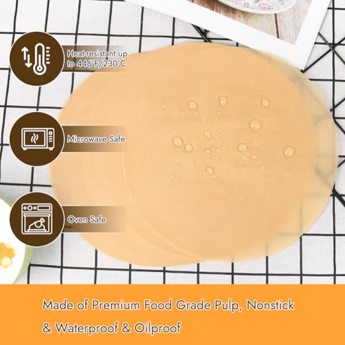 BYKITCHEN 14 Inch Parchment Paper Rounds for Pizza Pan, 100-Pieces