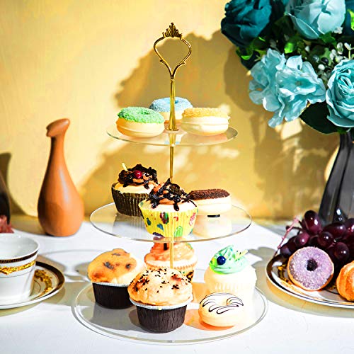 1 Set 3 Tier Acrylic Cupcake Stand, Dessert Tower Cupcake Display Stand