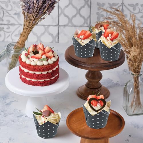 200 Pcs Polka Dot Tulip Cupcake Liners Black Muffin Baking Liners - color: Dot