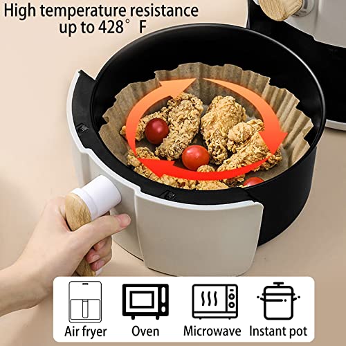 200Pcs Air Fryer Disposable Paper Liner, Round Non-Stick Air Fryer Liners Parchment Paper for Baking Roasting Microwave Oven (6.3 inch) (Pack of 2) - size: 6.3"Round (Pack of 2)