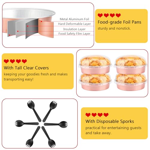 LNYZQUS 8oz Mini Pie Tins with Lids 50 Pack, 4 Inch Individual Cake Pans - color: Champagne